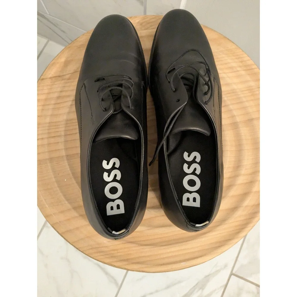 BOSS Men's Black‎ Colby Derb Leather Lace Up Oxford Dress Shoes 11.5 US/10.5 EU